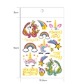 Lot de tatouages éphémères licorne pour enfants avec motifs dorés et arc-en-ciel - Dorure à l'Or Licorne (WE-013)