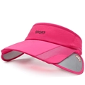 Visière de sport rose avec bord rétractable et tissu en maille respirant pour femmes - Rose rouge