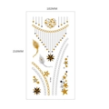Metallic gold and silver temporary tattoo sheet with feather and star patterns - Gold Silver Stars Feathers Geometric (MT-15)