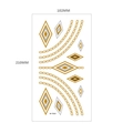 Metallic gold and silver geometric diamond temporary tattoo stickers, 102mm x 210mm size - Gold Silver Rhombus Chains Geometric (MT-10)