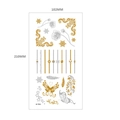 Metallic gold and silver flower butterfly tattoo stickers sheet M-T021 102x210mm - Gold Silver Floral Butterflies Feathers (MT-21)