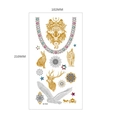 Metallic gold wolf and animal tattoo stickers with mandala stars and gems style M-T025 - Gold Silver Wolf Animal Patterns (MT-25)