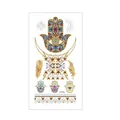 Metallic gold temporary tattoo sticker sheet Model M-T026 in 102x210mm size - Geometric Lines Pattern (MT-26)