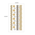 Temporary metallic tattoo sheet M-T016 with gold and silver wave and flower patterns - Gold Silver Waves Flowers Geometric (MT-16)