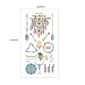 Metallic waterproof temporary tattoo with bohemian dreamcatcher and bull skull design - Boho Dreamcatcher Bull Skull (MT-36)