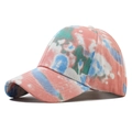 Detail showing high-quality corduroy texture and colorful tie-dye pattern of the baseball cap - Colorful Multicolor Tie-Dye