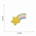 Detail shot of a rainbow star embroidered patch showing 4.2cm width and 2.0cm height size - 12#-Rainbow Star Patch