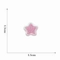Macro detail of a 1.5cm pink embroidered star patch with white edge stitching - 4#-Fuschia Small Star Patch