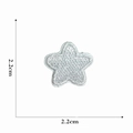 Detail view of 2.2cm silver star embroidery patch showing texture and dimensions - 1#-Silver Star Patch