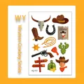Kids temporary western cowboy tattoo sheet with cactus and sheriff star patterns - Western Cowboy Series-WY-012