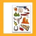 Temporary kids cowboy tattoos with cactus, skull, and vintage western elements - Western Cowboy Series-WY-016