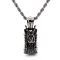 Pendentif dragon en acier inoxydable avec chaîne torsadée sur fond blanc neutre - Pendentif Plaque Relief Dragon (KP83329-BDJX) / Sans chaîne