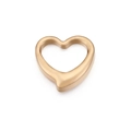 Brushed gold stainless steel hollow heart pendant charm with a minimalist design - 24mm / Gold
