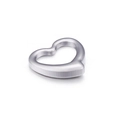 Colgante de corazón hueco de acero inoxidable plateado pulido para la creación de joyas - 16mm / Color Acero
