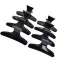 Set de seis pinzas para el cabello tipo mariposa negras de 8 cm para peluquería - Negro