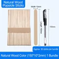 Natural wooden sticks for DIY crafts measuring 150x10x2mm in 50-piece bundle packs - Natural Wood 150mm*10mm*2mm / 50 Pcs/Bundle