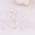 Silver U-shaped clip-on earring converter with silicone pad for non-pierced ears - U-Shaped Ear Clip No Needle Cutting Bullet Head / Silver
