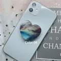 Supporto per telefono a cuore con texture astratta pittura a olio nel colore n. 04 - 04 Serie Marmo Cuore-Arcobaleno