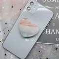 Pink and grey marble pattern heart-shaped expanding phone grip stand for mobile - 12 Heart Marble Series-Marble Color