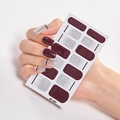 Dark red nail stickers with silver glitter and black line designs style AF-031 - AF-031 (Wine Red/Silver Glitter)