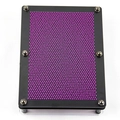 3D Pin Art toy with black rectangular frame and dense purple plastic needles for kids - Rose Red