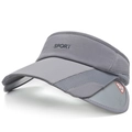 Visière de sport grise avec maille respirante et large bord pour protection solaire - Gris