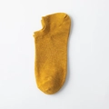 Low-cut ginger yellow cotton boat socks with elastic rib cuffs and reinforced heels - One Size / Ginger Yellow