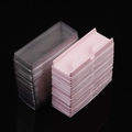 Detailed stack of clear and pink false eyelash packaging boxes with inner trays - 60 Sets (With Clear Lid) / Pink