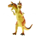 Action figure di mostro dinosauro a due teste giallo e arancione con trame di scaglie - Drago a due teste arancione