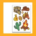 Wild West themed children tattoo stickers with cowboy hat horse and cactus illustrations - Western Cowboy Series-WY-014