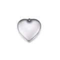 Polished silver stainless steel heart pendant charm for DIY jewelry making on white background - 23mm / Steel