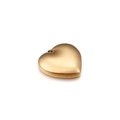 Colgante de corazón dorado pulido de acero inoxidable con agujero en fondo blanco - 16mm / Dorado