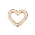 Ciondolo cuore dorato con strass scintillanti per creazione gioielli fai-da-te - 40*36mm / Oro (KLJ126-Z)