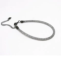 Detail of black mesh choker necklace featuring internal crystals and lobster clasp - Bracelet / Gunmetal