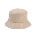 Detail of beige PU leather bucket hat with precise parallel stitching on the brim - One Size / Off White