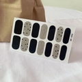 Minimalistische Leopard Nagelaufkleber in Schwarz und Grau gepunktet, 14er-Set QF-495 - Minimalistisch Schwarz Grau Gepunktet (QF495)
