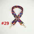 Close-up of multi-color geometric ethnic strap with premium gold metal swivel snap hooks - #29 Blue Yellow Zigzag