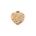 Colgante de corazón dorado en acero inoxidable con textura martillada para hacer joyería - Corazón martillado / Dorado