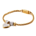 Bracelet cœur élégant pour femme avec chaîne boîte et fermoir magnétique doré - Or (KB117098-KFC)