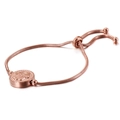 Pulsera ajustable de oro rosa con dije de Mano de Fátima y cadena de serpiente - Rosa oro