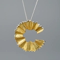 S925 silver pencil shaving pendant necklace featuring two-tone gold and silver matte finish - Gold