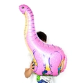 Large pink and purple inflatable brachiosaurus dinosaur foil balloon for birthday party decor - Large Pink Long-Neck Dinosaur