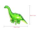 Detail view of large 120cm green dinosaur foil balloon with precise size measurements - Large Green Long-Neck Dinosaur / 120*80cm