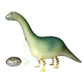 Green long-neck brachiosaurus dinosaur balloon with small dinosaur egg for birthday party - Walking Long-Neck Dinosaur