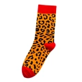 Chaussettes de skate à motif léopard orange avec pointe et talon rouges contrastants - Taille 39-45 / Imprimé Léopard (Léopard)