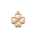 Polished gold-plated clover pendant in minimalist stainless steel with four heart shapes - Gold
