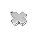Polished stainless steel cross pendant with top loop for DIY jewelry making - Steel Color (KLJ505-Z)
