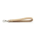 Crosshatch texture Saffiano PU leather wristlet strap with silver metal lobster clasp - Khaki