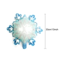 Blue and silver snowflake foil balloon with white patterns, 33cm size, for party decor - 16 Inch Mini Snowflake