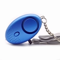 Blue personal security alarm with keychain and braided lanyard for kids and women - Blue